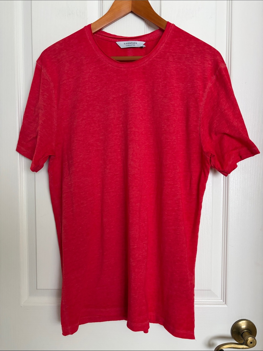 Eleven Paris Red Short Sleeve Crew Neck Tee